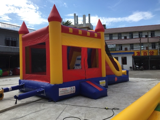 Meledakkan Bouncy Castle Combo Inflatable Bouncer Dengan Slide Double Triple Stitch