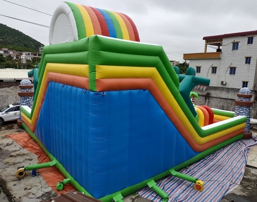 Peralatan Taman Bermain Inflatable Bouncy Castle Palm Trees Theme Untuk Taman Hiburan