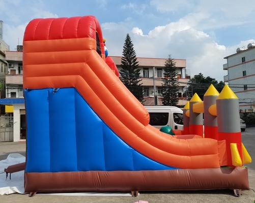 5mLX5mWX6mH Inflatable Jumping Bouncing Castles roket slide Untuk Pesta Anak-anak