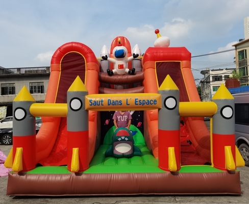 5mLX5mWX6mH Inflatable Jumping Bouncing Castles roket slide Untuk Pesta Anak-anak