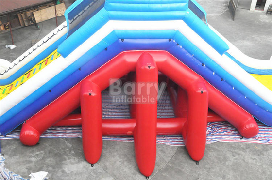 0.55mm PVC Rainbow Bertema Long Inflatable Water Slip Dan Slide Dengan Kolam Renang