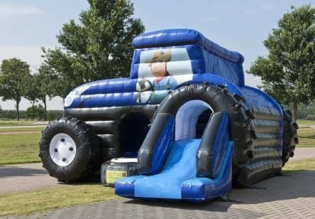 Tema Mobil Komersial Inflatable Slide Dry Bouncy Games Pesta Halaman Belakang