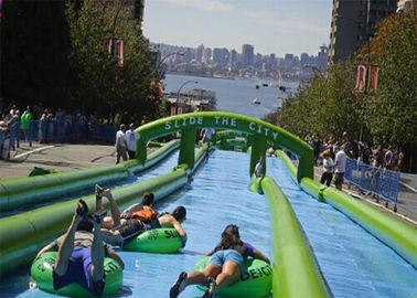 Disesuaikan Long Amazing Inflatable Water Slides Untuk Anak-Anak Amucement