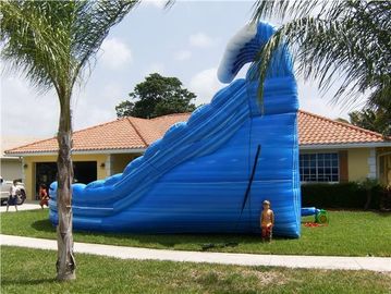 Biru Besar Air Slide Tiup Slide Comercial Jalur Ganda Untuk Anak-Anak