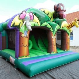 Fantastic 3D Artwork Children Inflatable Combo Lucu Mainkan Dan Slide Jungle Kingdom