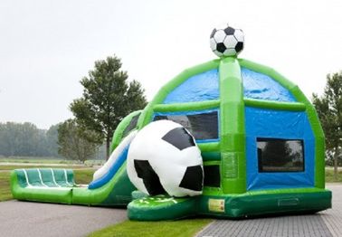 Amazing Soccer Inflatable Jumping Castle Combo Dengan Water Slide