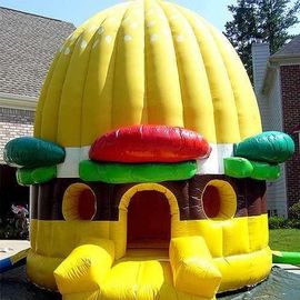 Kuning Inflatable Bouncer Pumpkin Safety Dengan PVC Materia Tahan Lama