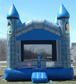 Blue Atau Purple Moonwalk Bounce House Luar Ruangan Inflatable Jumper Bouncer Untuk Pesta