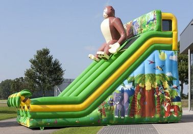 Besar Gorilla Slide Inflatable Komersial Green Inflatable Dry Slide Untuk Amusement