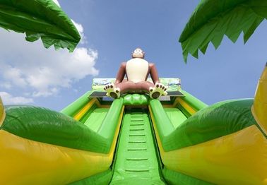 Besar Gorilla Slide Inflatable Komersial Green Inflatable Dry Slide Untuk Amusement