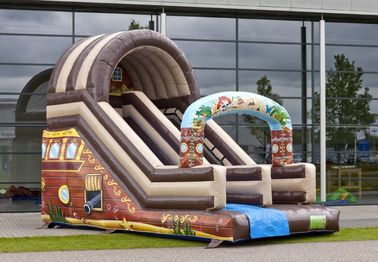 Full Print Attraction Playground Profesional Slide Inflatable Komersial Untuk Anak-Anak Bermain