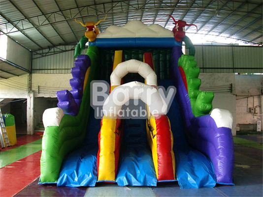 PVC Tarpaulin Rainbow Commercial Inflatable Water Slides Untuk Anak-Anak