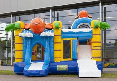 Clown Water Slide Combo, Combo Slide Bounce House Dengan Slide Untuk Pesta Anak-Anak