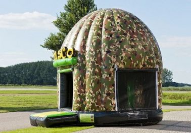 Disesuaikan Disco Bouncer House Army, Inflatable Dome Bouncy Combo Untuk Anak-Anak