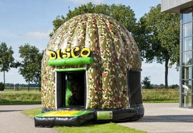 Disesuaikan Disco Bouncer House Army, Inflatable Dome Bouncy Combo Untuk Anak-Anak