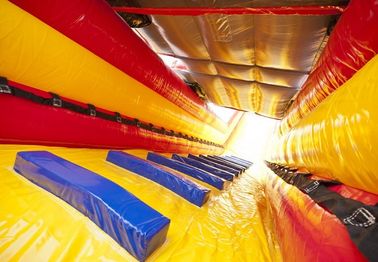 Double Lane Brandweer Slide Inflatable Komersial Tahan Air Inflatable Castle Slide
