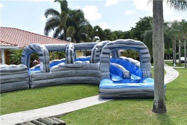 Taman Disesuaikan Jalur Ganda Inflatable Water Slides Pool For Fun