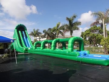 36 Feet Tinggi Hulk Inflatable Water Slides Green Long Crazy Wet Slide Dengan Kolam Renang
