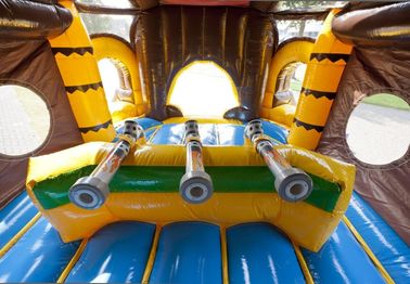 Bajak Laut Ballcanon Indah Inflatable Combo 2 In 1 Castle Bounce House Dengan Slide