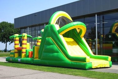 Plato PVC Green Rent Inflatable Kendala Course Halaman Belakang Inflatable Outdoor Play Equipment