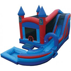 Populer Blue Kids Party Bouncer Slide Combo Dengan Pool Dan Landing