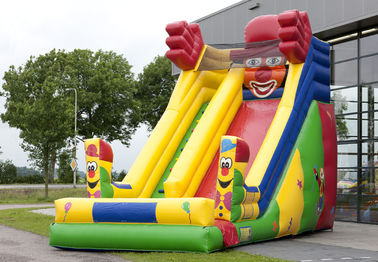Single Lane Super Clown Inflatable Slide 6.3m Tinggi Dengan Pencetakan Logo