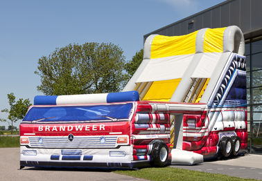 Disesuaikan Fire Truck Dewasa Inflatable Slide Acara Acara Sewa Inflatable Slides