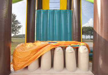 Mega Run Kids Inflatable Obstacle Course Games Dengan Dinding Panjat Tebing