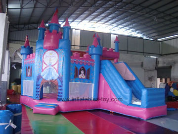 Princess Pink Durable PVC Castle Combo Bounce House Rental Penggunaan Bisnis