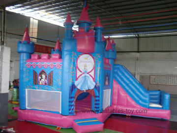 Princess Pink Durable PVC Castle Combo Bounce House Rental Penggunaan Bisnis