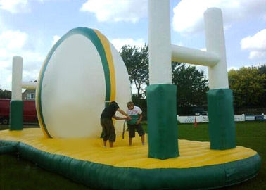 PVC Tarpaulin Inflatable Interactive Games Green Dan Warna Putih 10.07x3.7m