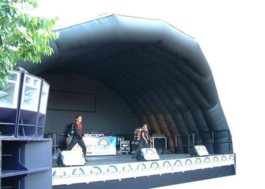 Disesuaikan Raksasa Inflatable Stage Cover Black Large Inflatable Event Tent