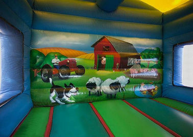 Big Farmyard Inflatable Bounce House Dengan Slide Untuk Remaja Muda