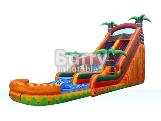 0.55mm Pvc Terpal Inflatable Water Slides Jungle Theme Slip Slide Water Slide