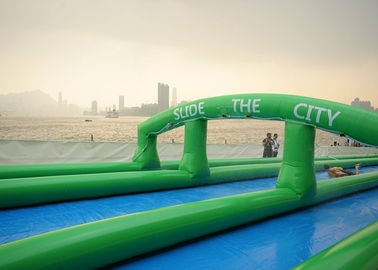 Populer 300 Meter Panjang Carzy Besar Inflatable Slide Air Sealed PVC Tarpaulin