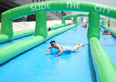 Populer 300 Meter Panjang Carzy Besar Inflatable Slide Air Sealed PVC Tarpaulin