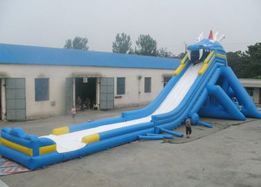 Disesuaikan Inflatable Air Slide Komersial, Blue Hippo Raksasa Inflatable Slide Untuk Dewasa