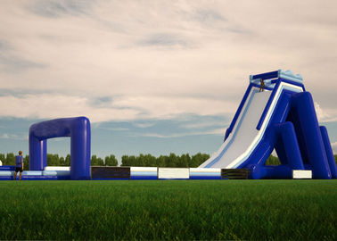 Waterproof Commercial Water Slides, Long Giant Inflatable Slide Dengan Pencetakan Logo