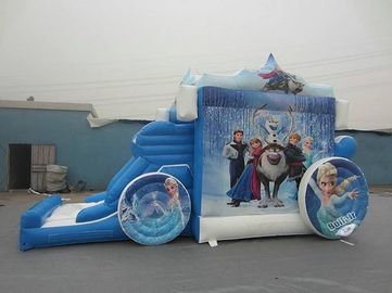 Menakjubkan Frozon Putri Combo Tiup, kereta Biru Inflatable Bouncer Combo