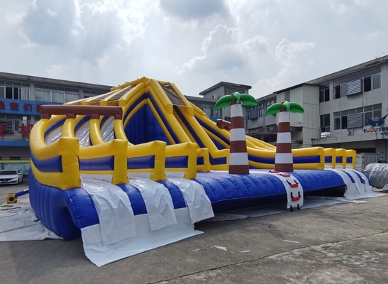 Taman Hiburan Inflatable Outdoor PVC Dengan Slides Commercial Bouncer Castle