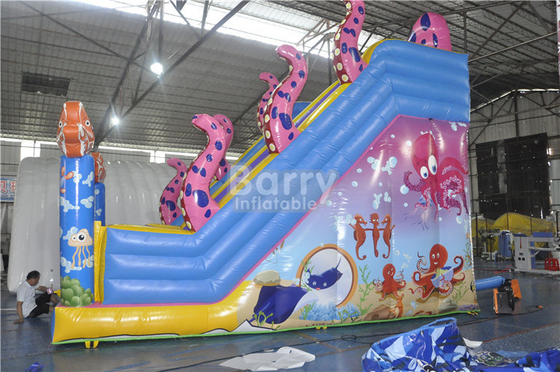 Kids Octopus PVC 0.55mm Seluncuran Air Tiup Jalur Ganda