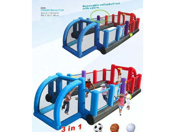 Anak-anak Inflatable Sports Games 3 in 1 nflatable Football / Soccer Field / Court