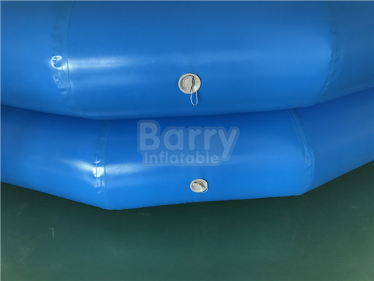 Kolam Inflatable Portabel Warna Biru Muda Dengan Pencetakan Logo Pompa Udara