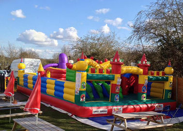 CE Luar Inflatable Bouncy Castle Dengan Slide, Komersial Dewasa Goyang Istana