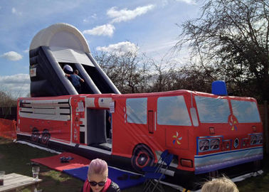 Mobil Slide Tiup Komersial, raksasa Air slide tiup Merah untuk dewasa