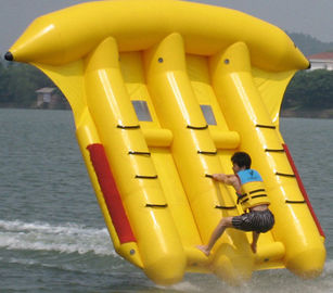 Kuning 0.9mm PVC Inflatable Fly Fish Inflatable Toy Boat Untuk Permainan Air