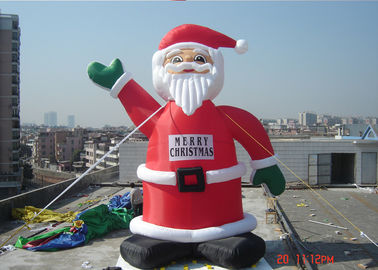 Customzied 6M Inflatable Ssanta Claus, PVC Santa Claus Air Balloon Untuk Iklan