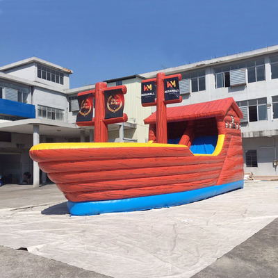 Pvc Combo Pirate Ship Boat Inflatable Bounce House Slide Untuk Pesta