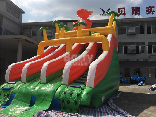 Komersial Inflatable Pool Slide Jungle Theme Water Slide Dengan Kolam Renang