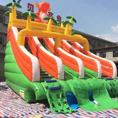 Komersial Inflatable Pool Slide Jungle Theme Water Slide Dengan Kolam Renang